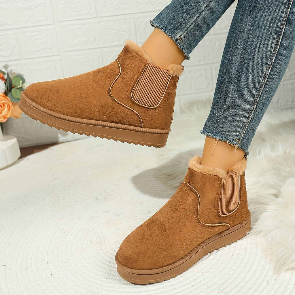 Bottines Chelsea Femme, Col Fausse Fourrure, vue 10