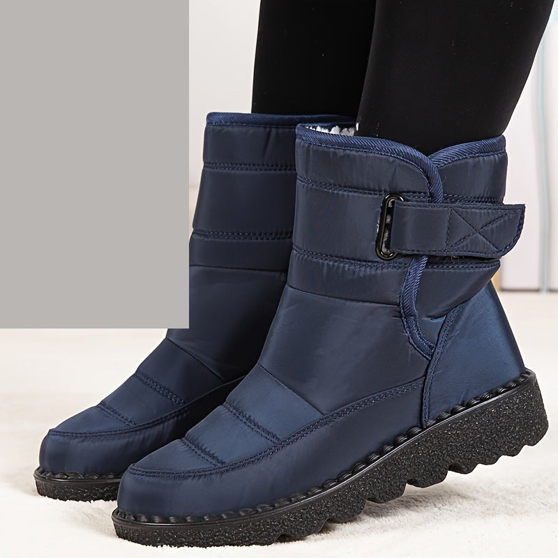 Bottes d'Hiver Femme Grande Taille, Auto-Agrippante – coloris bleu