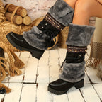 Bottes Hautes Femme en Tissu Effet Daim, vue 2