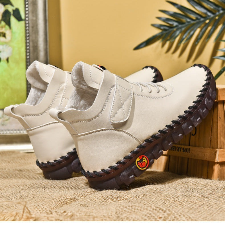 Bottines Montantes Similicuir, Coutures Apparentes, vue 2