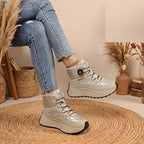 Bottes d'Hiver Femme, Similicuir, Semelle Plateforme, vue 6