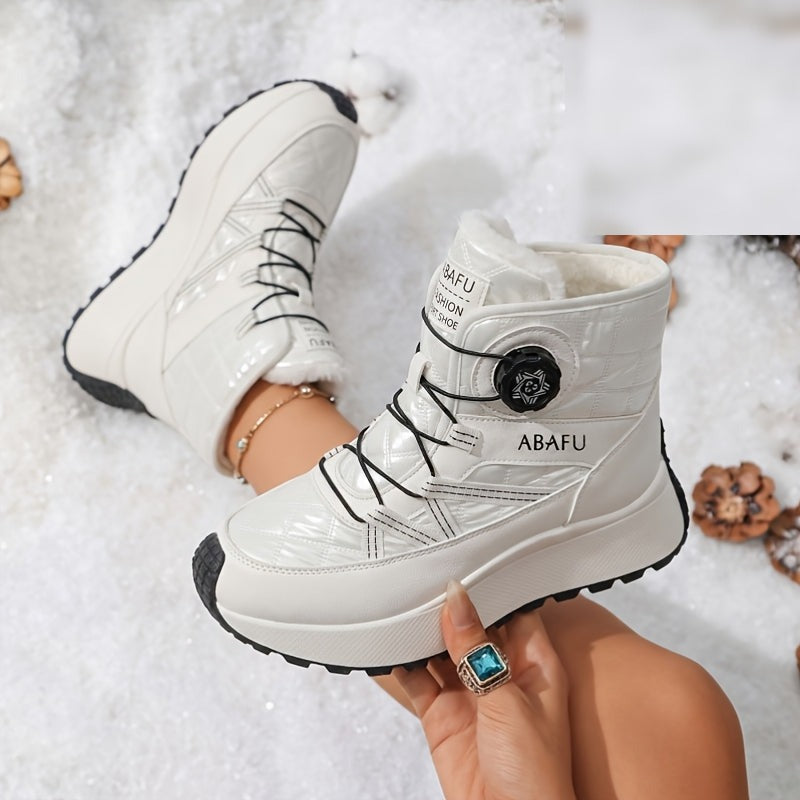 Bottes d'Hiver Femme, Similicuir, Semelle Plateforme, vue 8