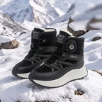 Bottes d'Hiver Femme, Similicuir, Semelle Plateforme – coloris noir