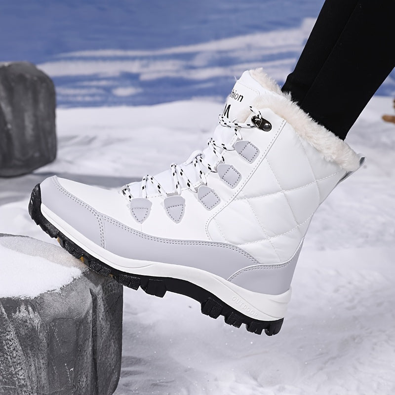 Bottes de Neige Femme Matelassées, Lacets, vue 6