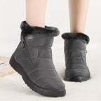 Bottes d'Hiver Femme Matelassées, Fermeture Zip – coloris gris