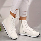 Bottines Sport Femme Similicuir, Lacets et Zip, vue 5