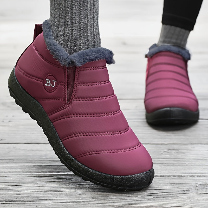 Bottines de Neige Femme, Antidérapantes, à Enfiler – coloris rouge