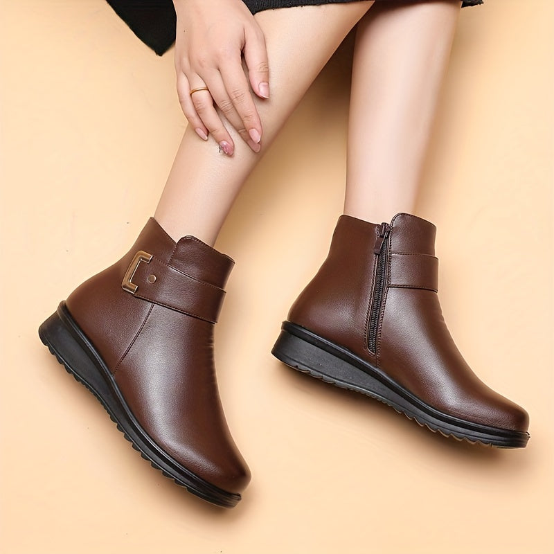 Bottines Femme Similicuir, Fermeture Zip, vue 4
