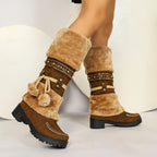 Bottes Hautes Femme en Tissu Effet Daim, vue 10