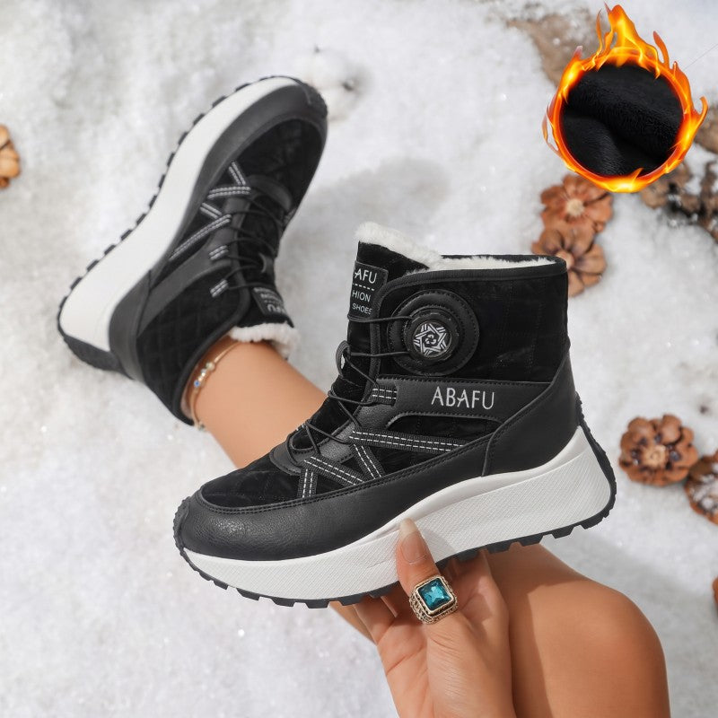 Bottes d'Hiver Femme, Similicuir, Semelle Plateforme, vue 13