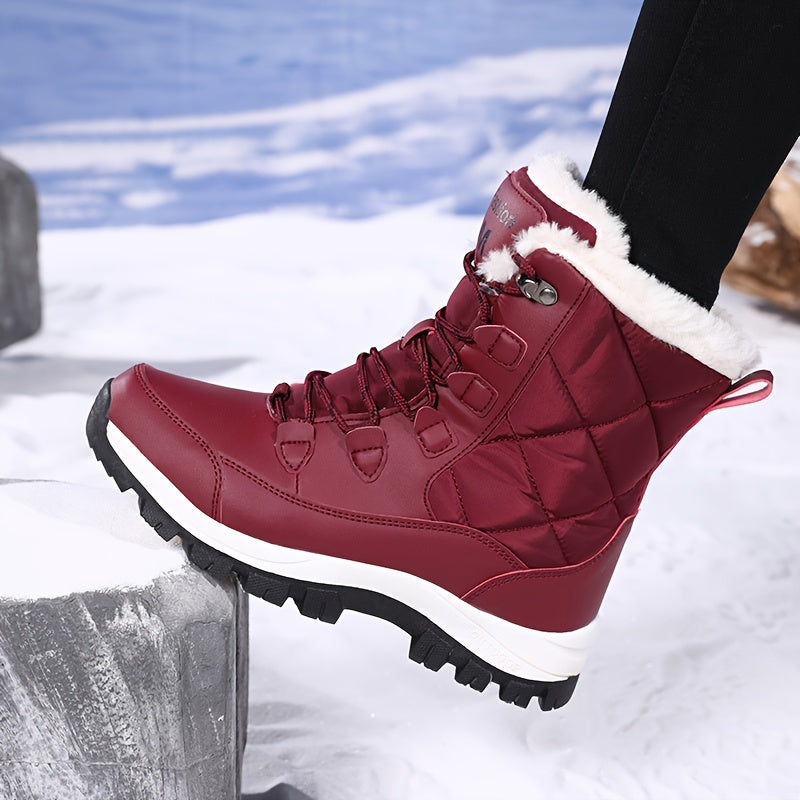 Bottes de Neige Femme Matelassées, Lacets, vue 7