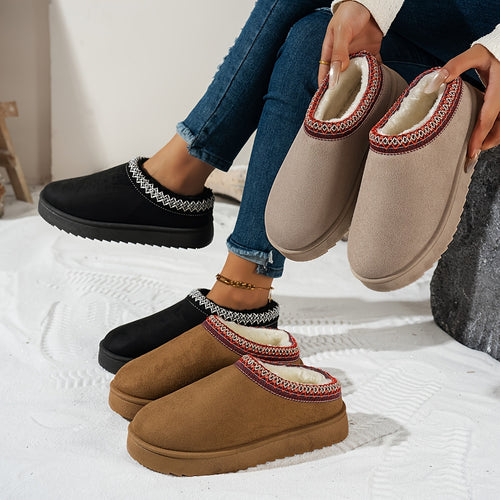 Chaussons Bottes Femme Tissu, Doublure Polaire