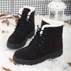Bottes Femme à Lacets, Fourrées, Mi-Mollet – coloris noir
