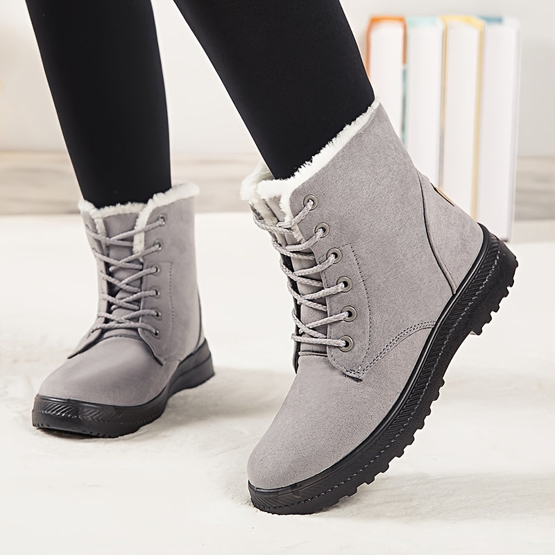 Bottes Femme à Lacets, Grandes Tailles jusqu'au 44 – coloris gris