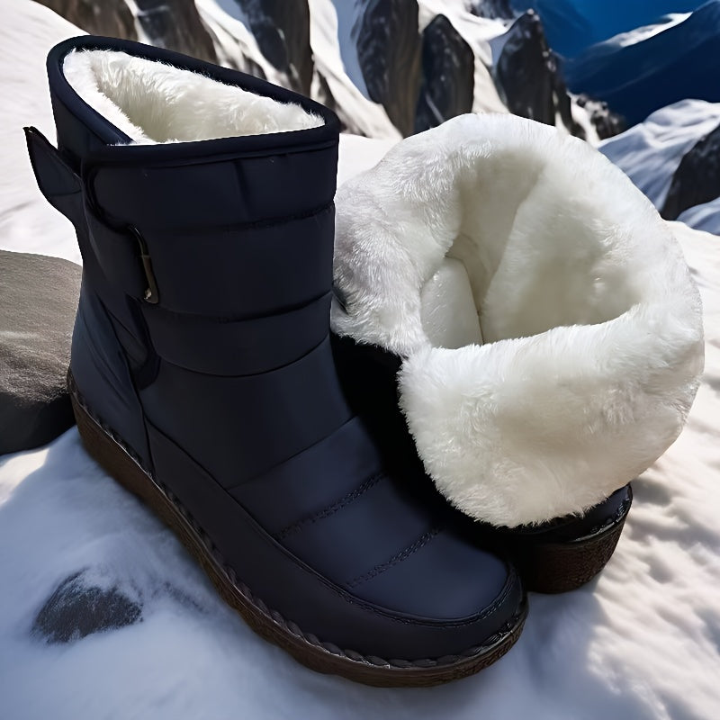 Bottines Femme Matelassées, Fermeture Auto-Agrippante – coloris bleu