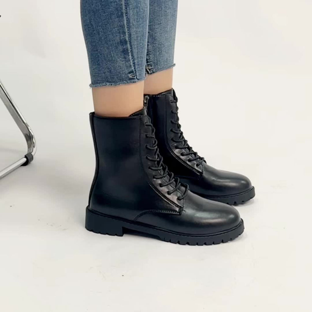 Bottes Motardes Femme, Lacets et Fermeture Zip, vue 9