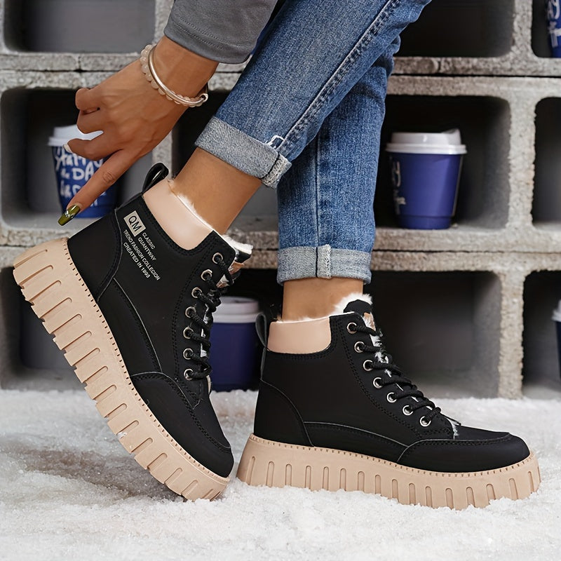 Bottines Femme Montantes, Semelle Épaisse, vue 4