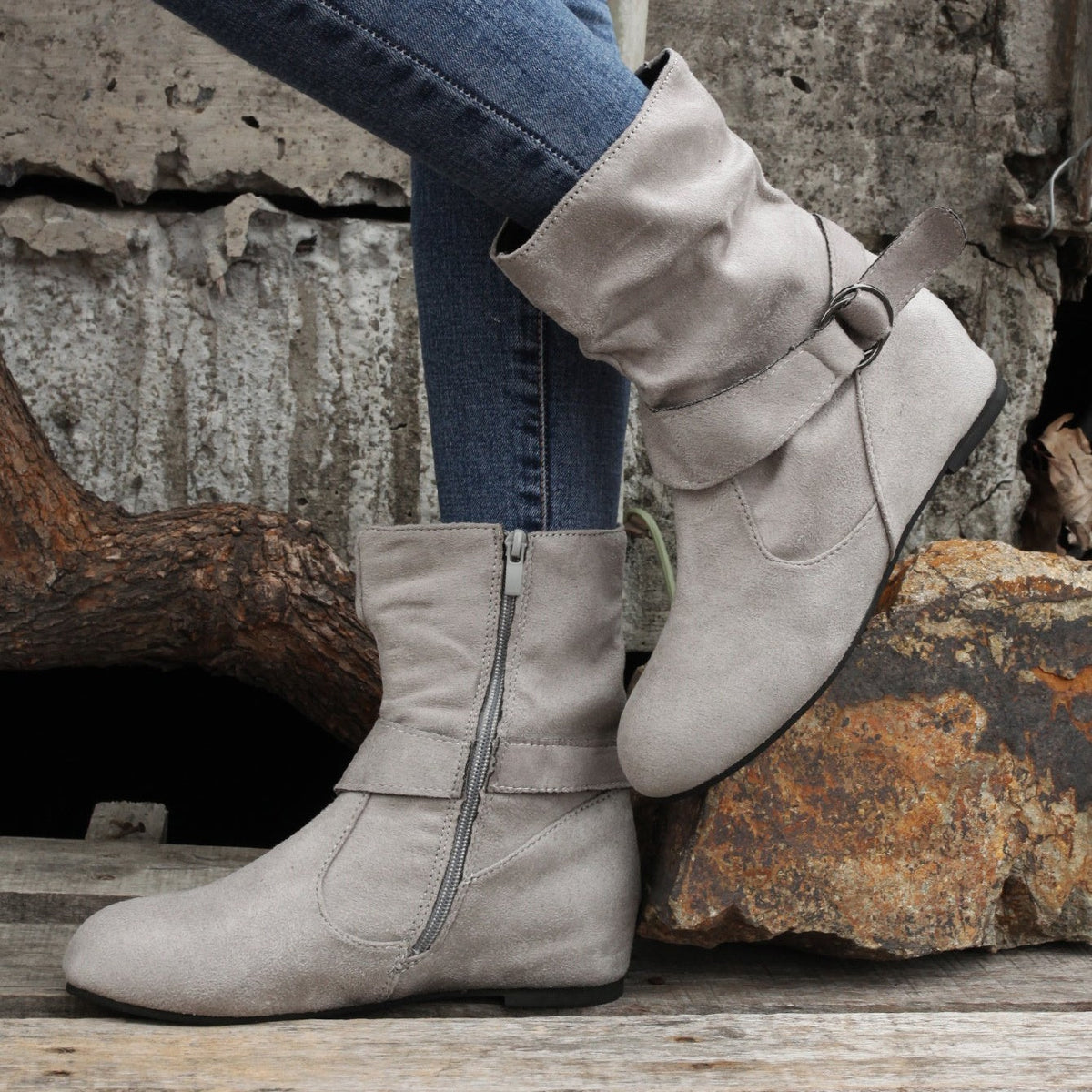 Bottines Femme Tissu, Fermeture à Boucle, vue 2