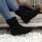 Bottines Femme Tissu, Fermeture à Boucle – coloris noir