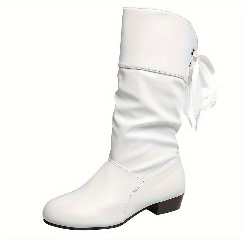 Bottes Mi-Mollet Femme, Ruban Décoratif, vue 16