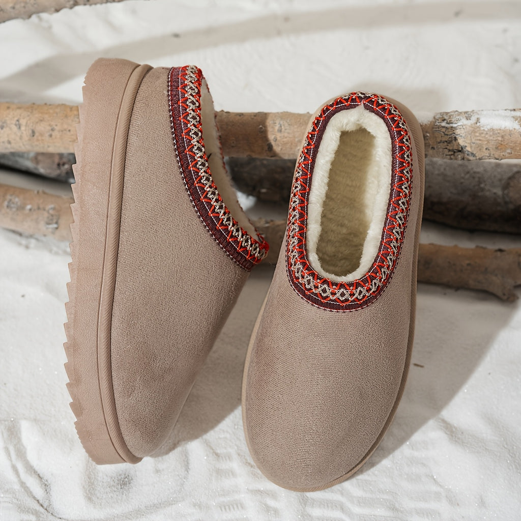 Chaussons Bottes Femme Tissu, Doublure Polaire, vue 3