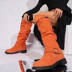 Bottes Hautes Femme, Boucle Décorative – coloris orange