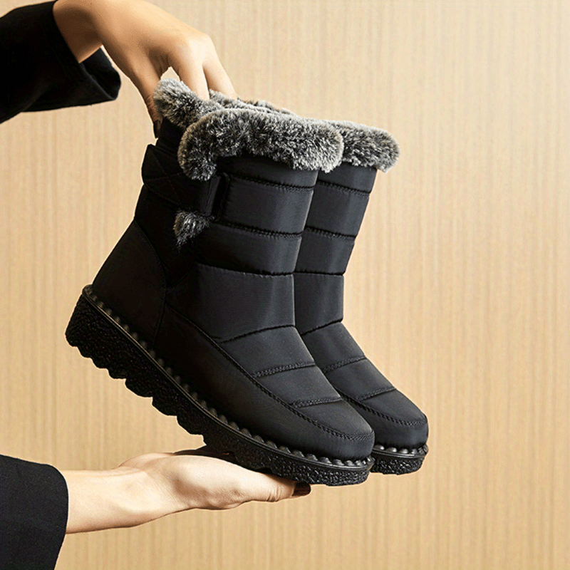 Bottines Chaudes Femme, Fermoir et Pompon, 3 Coloris, vue 3