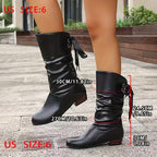Bottes Mi-Mollet Femme, Ruban Décoratif, vue 2
