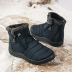 Bottes de Neige Femme Zippées, Doublure Flanelle, 4 Coloris – coloris bleu