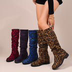 Bottes Hautes Femme Imprimé Léopard, Talon Bas, vue 2