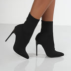 Bottes Chaussettes Talon Aiguille, à Enfiler – coloris noir