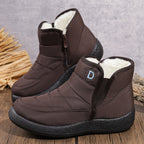 Bottines de Neige Femme Courtes, Zip, Jusqu'au 43 – coloris marron foncé