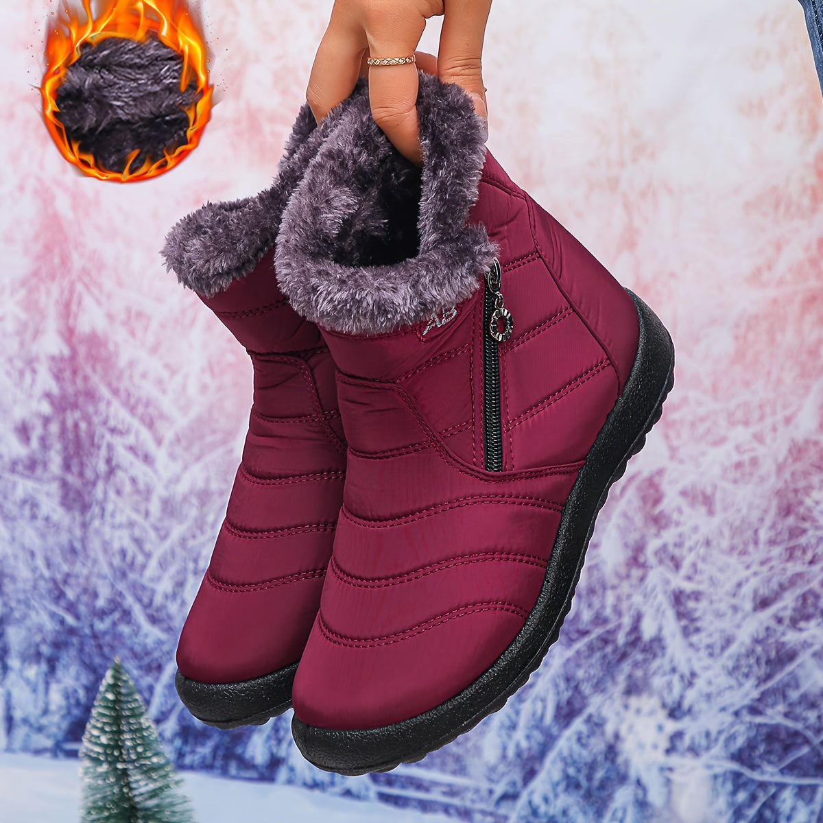 Bottes Fourrure Femme, Zippées, 9 Coloris, vue 3