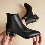 Bottines Femme Chic, Talon Métallisé – coloris noir