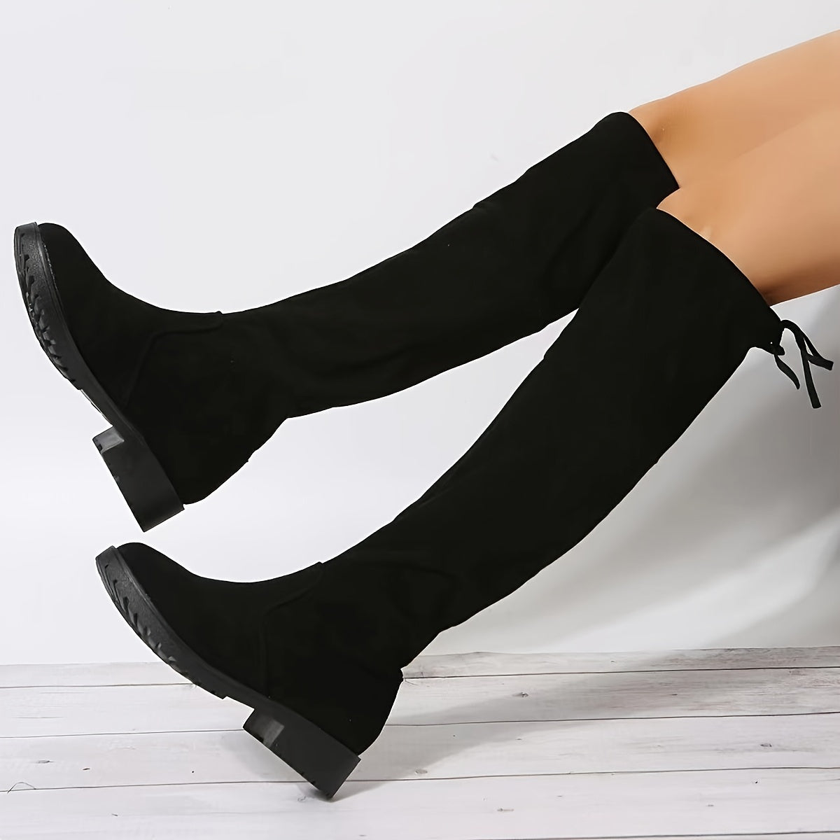 Bottes Montantes Femme Flanelle, Talon Bloc, vue 5