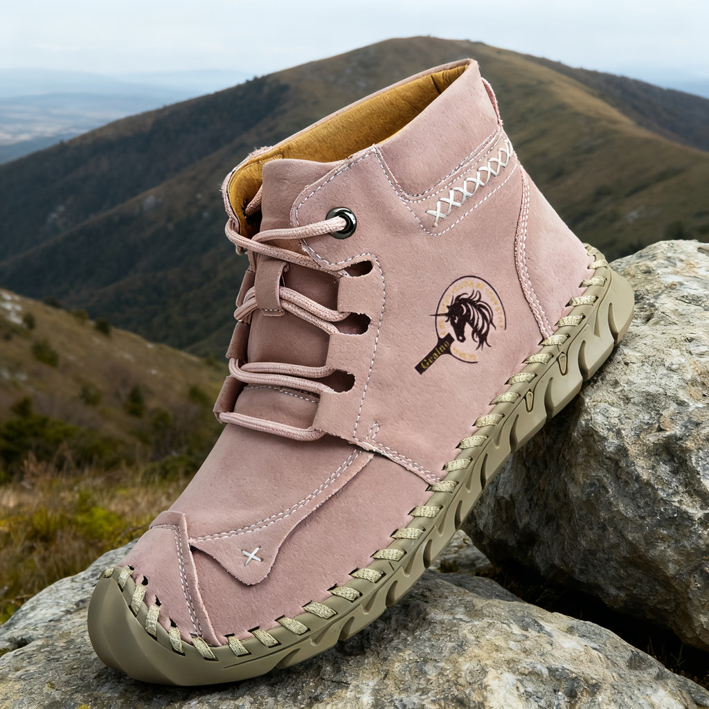 Bottines Femme Colorées, Semelle Crantée – coloris rose rouge
