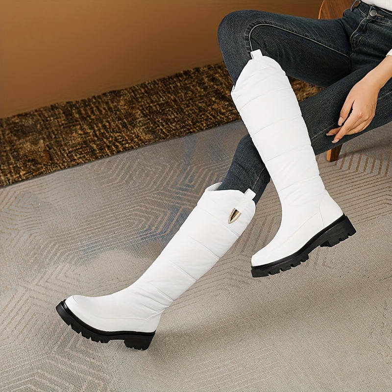 Bottes Hautes Femme Matelassées, Fermeture Zip, vue 4
