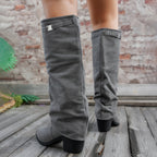 Bottes Hautes Femme à Revers, Aspect Daim, Bout Pointu, vue 8