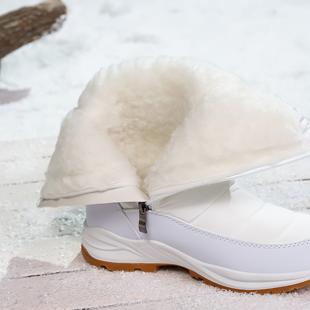 Bottes Fourrées Femme en Tissu Matelassé, Zip, vue 5