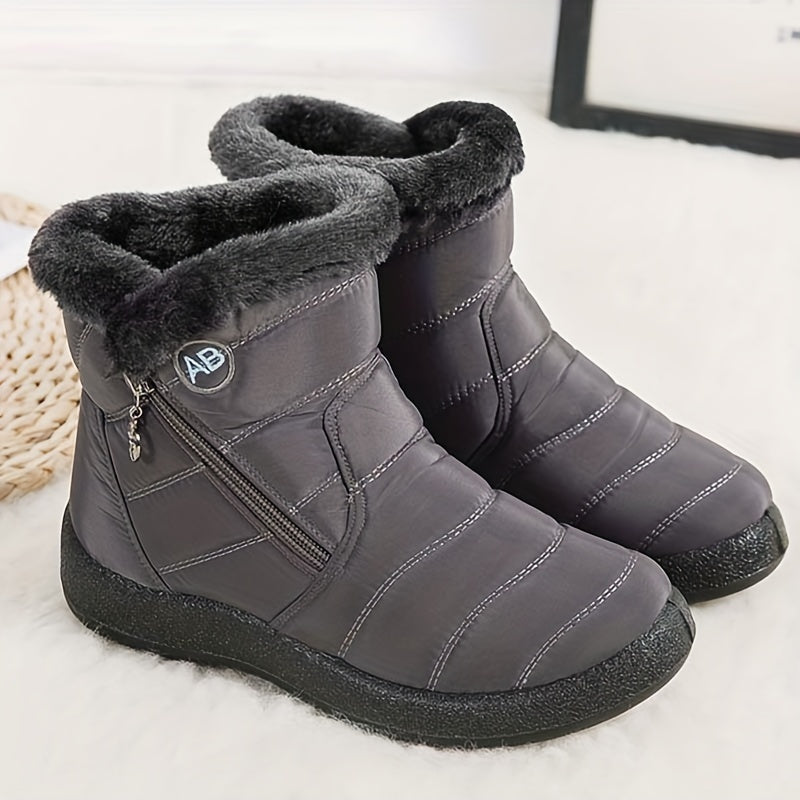 Bottes Femme Zippées, Col Fausse Fourrure, du 35 au 41, vue 3