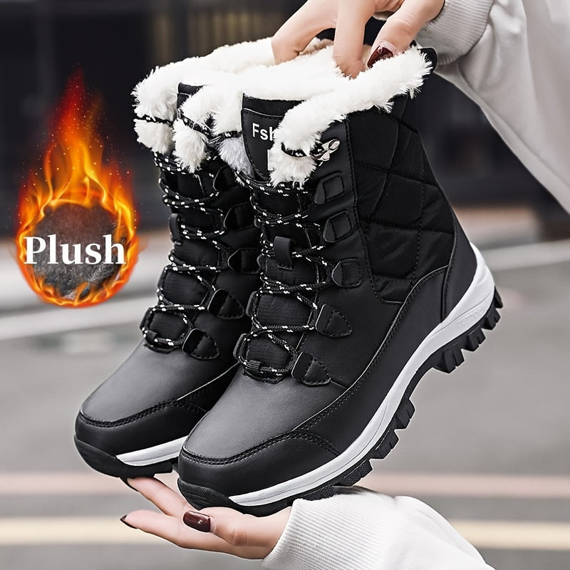 Bottes de Neige Femme Matelassées, Lacets