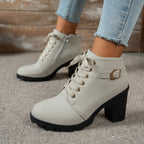 Bottines Femme à Lacets, Talon Bloc, vue 7