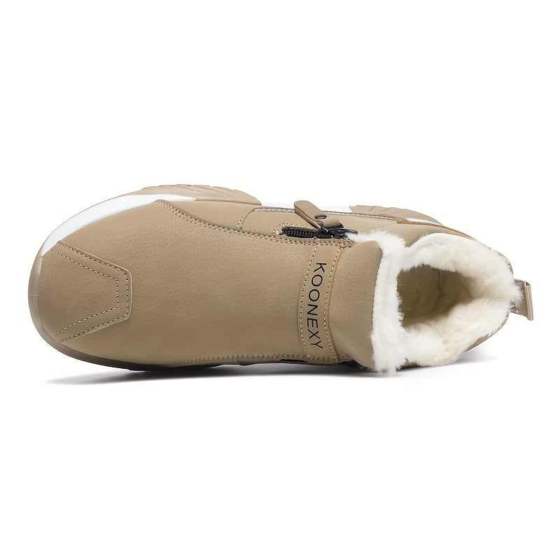 Bottes de Neige Unisexe, Similicuir, Fermeture Zip