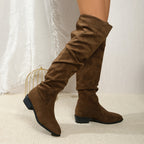 Bottes Cuissardes Femme Aspect Daim, Tige Froncée, 3 Coloris, vue 10