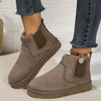 Bottines Chelsea Femme, Col Fausse Fourrure, vue 12