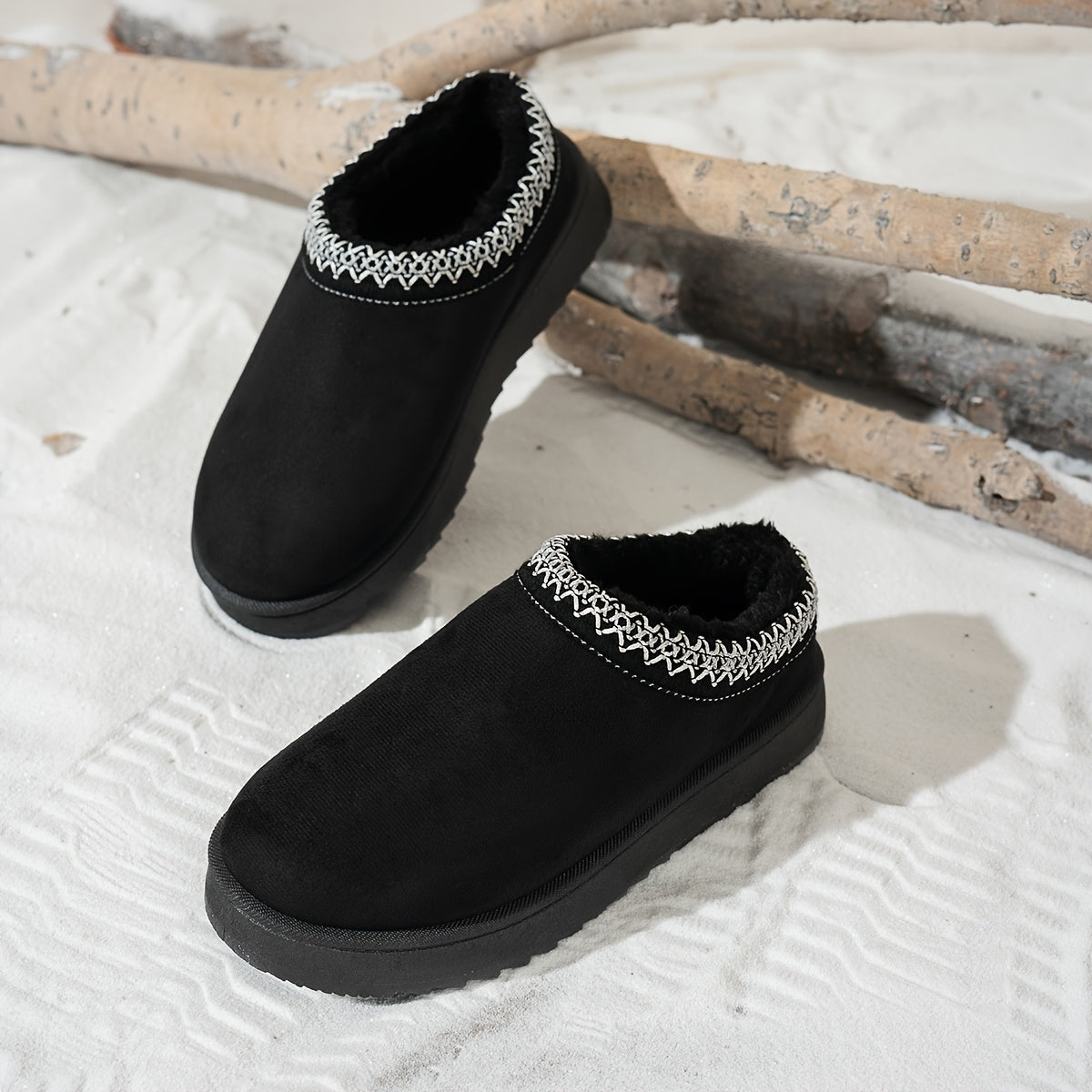 Chaussons Bottes Femme Tissu, Doublure Polaire, vue 4