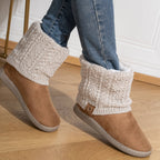 Chausson Botte Femme Maille Torsadée, Doublure Peluche, vue 6