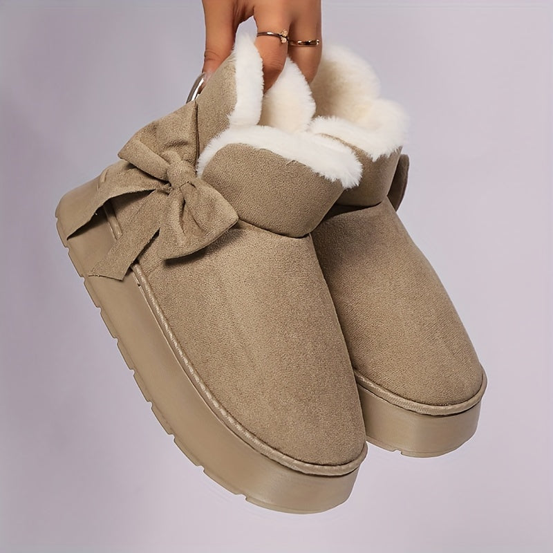 Chausson Botte Femme Nœud Décoratif, Plateforme, vue 12