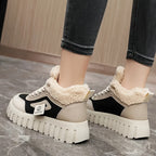 Bottines Chaudes Femme Style Basket Similicuir, Col Peluche, vue 7