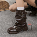 Bottes Femme Western Similicuir, Talon Chunky, vue 4
